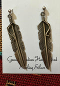 Sterling Silver Post Dangle Feather Earrings by Chris Charley - Native American Jewelry Chris Charley
