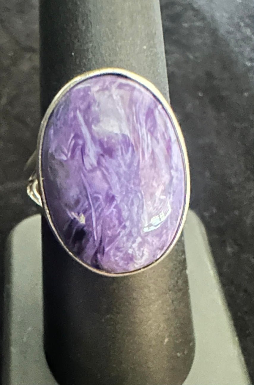 Sterling Silver Purple Charoite Ring Sz 7.25 by B. Begay - Native American Jewelry B. Begay