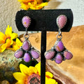Sterling Silver Purple Desert Phosphosiderite Earrings by Pearlene Spencer - Native American Jewelry Pearlene Spencer