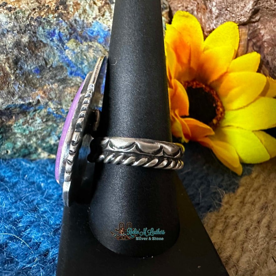 Sterling Silver Purple Desert Phosphosiderite Ring by Jon McCray - Native American Jewelry Jon McCray