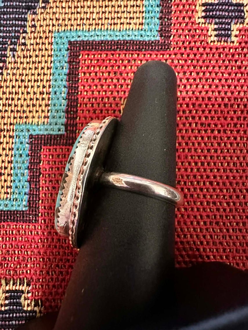Sterling Silver Ribbon Royston Ring Size 7 by Earl Tom - Native American Jewelry Earl Tom