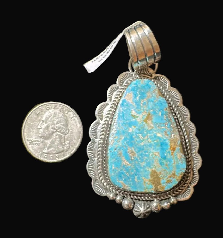 Sterling Silver Royston Teardrop Pendant by LaRose Ganadonegro - Native American Jewelry LaRose Ganadonegro