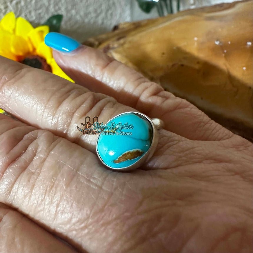 Sterling Silver Royston Turquoise Ring by Pearlene Spencer - Native American Jewelry Pearlene Spencer