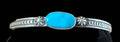 Sterling Silver & Sleeping Beauty Turquoise Bracelet Signed - Native American Jewelry Rockin' M Leathers