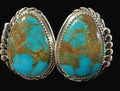Sterling Silver Kingman Turquoise Butterfly Cut Post Earrings By Delores Cadman - Native American Jewelry Delores Cadman