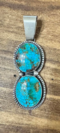 Sterling Silver Sonoran Gold Double Stone Pendant by Paul Livingston - Native American Jewelry Paul Livingston