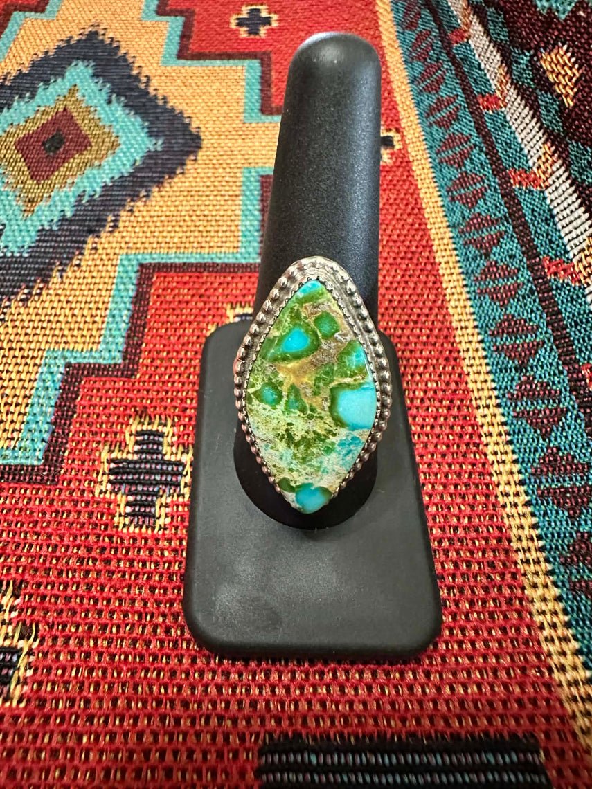 Sterling Silver Sonoran Gold Ring Size 9.5 by Earl Tom - Native American Jewelry Earl Tom