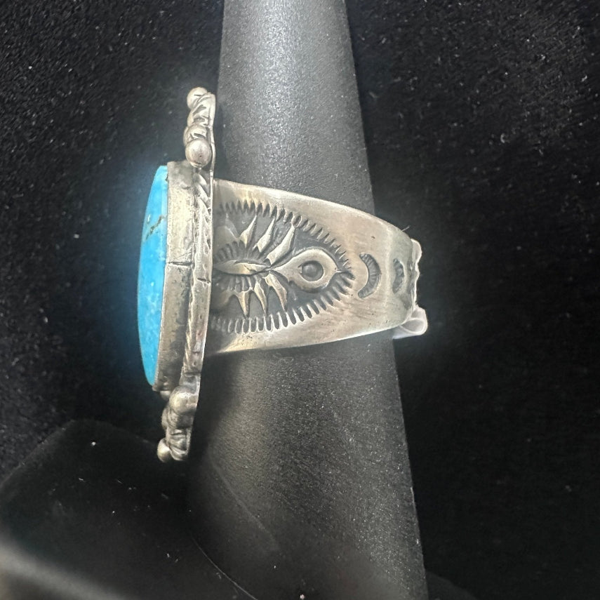 Sterling Silver Sonoran Gold Ring by Sam Yellowhair - Native American Jewelry Sam Yellowhair