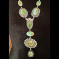 Sterling Silver & Sonoran Gold Turquoise Lariat Necklace by Mary Ellen - Native American Jewelry