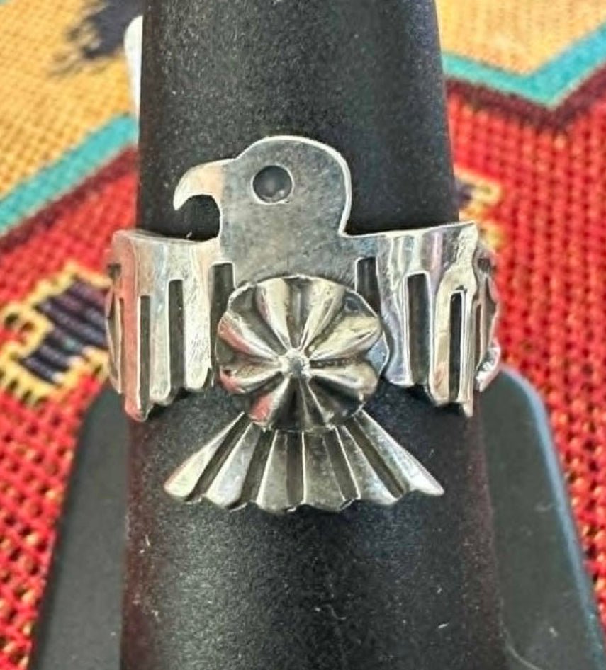 Sterling Silver Thunderbird Band Ring Size 8.5 by Sunshine Reeves - Native American Jewelry Sunshine Reeves