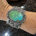 Sterling Silver & Turquoise Cuff by Jamison Hoskie 7" - Native American Jewelry Jamison Hoskie