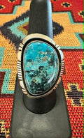 Sterling Silver Turquoise Ring Size 8 by Willie Cruz - Native American Jewelry Willie Cruz