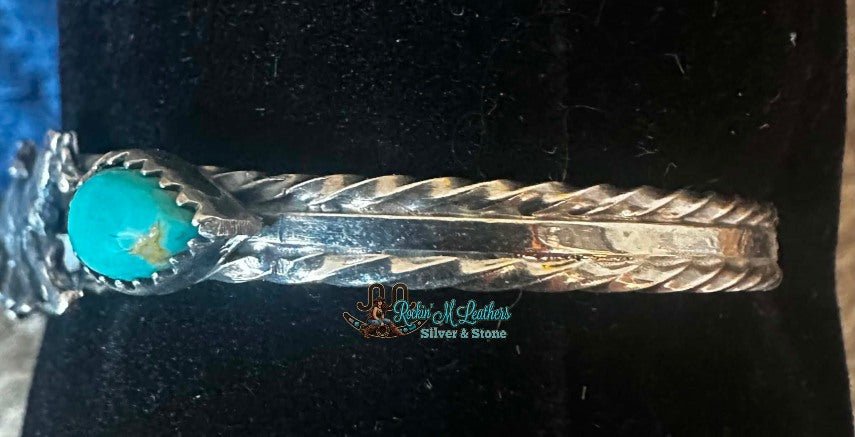 Sterling Silver & Kingman Turquoise Horse Bracelet by Bobby Platero - Native American Jewelry Bobby Platero