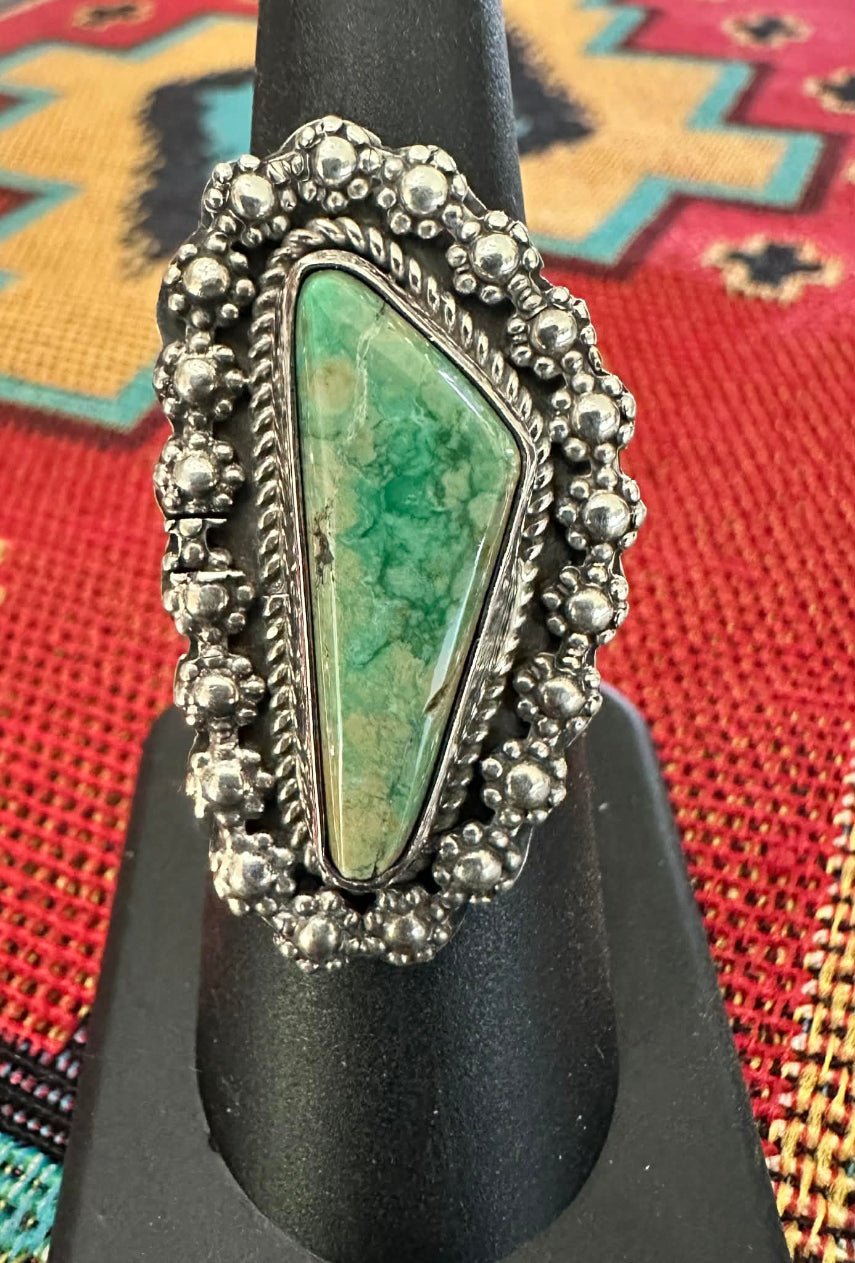 Sterling Silver Turquoise Size 7 Ring by L. Ganado - Native American Jewelry L. Ganado