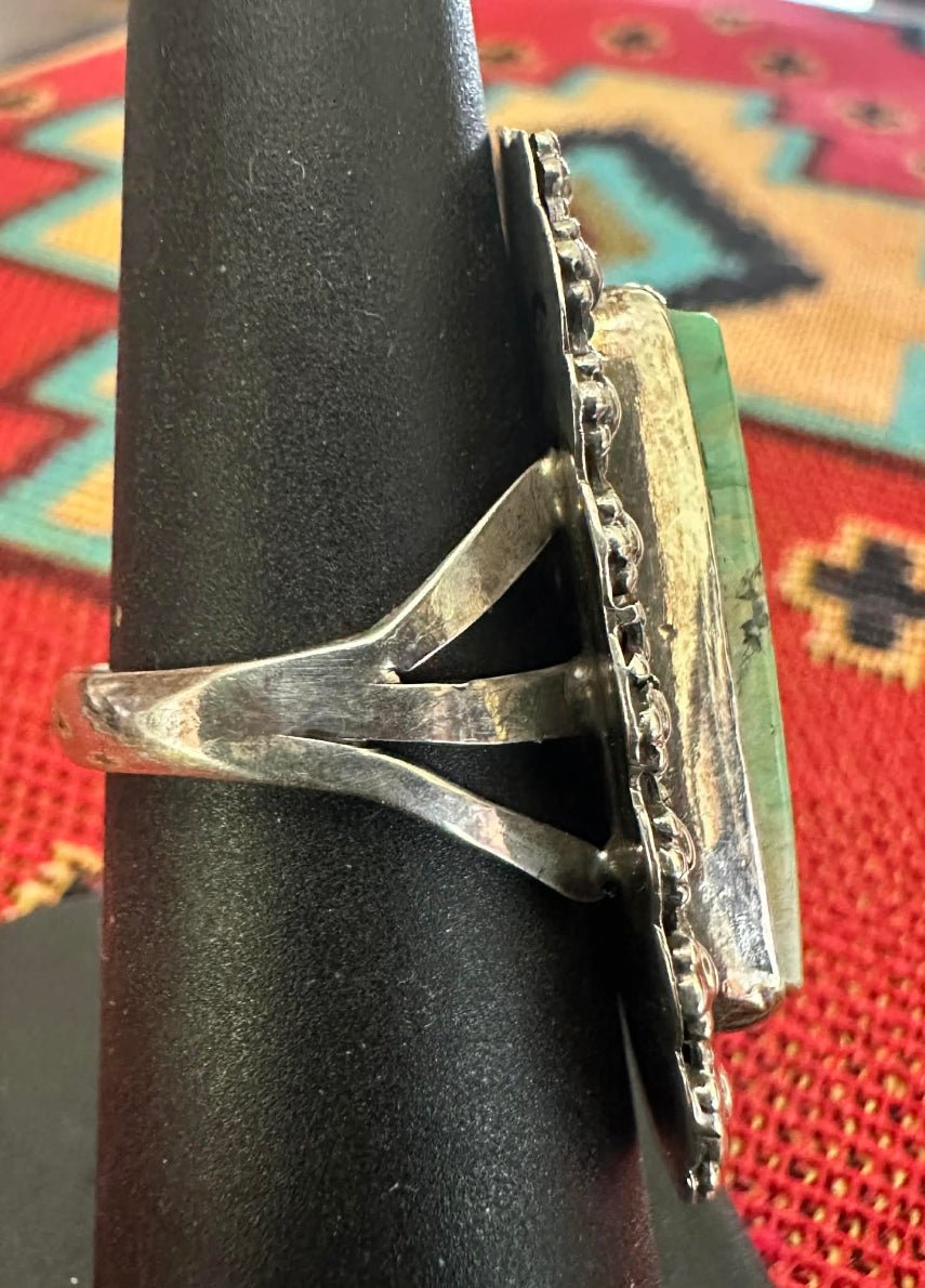 Sterling Silver Turquoise Size 7 Ring by L. Ganado - Native American Jewelry L. Ganado