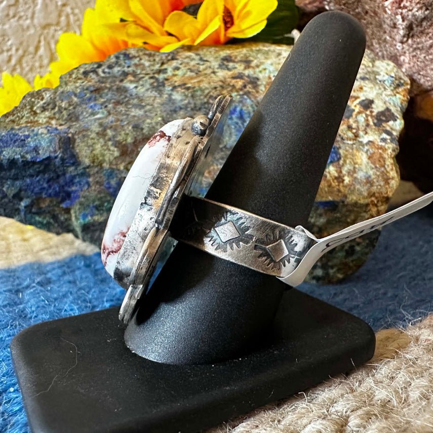 Sterling Silver & Wild Horse Adjustable Ring by Gilbert Nez - Native American Jewelry Gilbert Nez