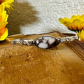 Sterling Silver Wild Horse Stone Cuff Bracelet 6.5" - Native American Jewelry Indigenous Made