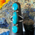 Sterling Silver and 3 Stone Turquoise Ring by Nora Whitegoat - Native American Jewelry Nora Whitegoat