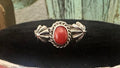 Sterling Silver & Red Coral Solitaire Ring · Size 8.5 - Native American Jewelry Indigenous Artist