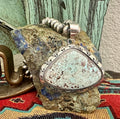 Sterling Silver and Dry Creek Turquoise Pendant by Larry M Yazzie - Huge! - Native American Jewelry Larry M. Yazzie