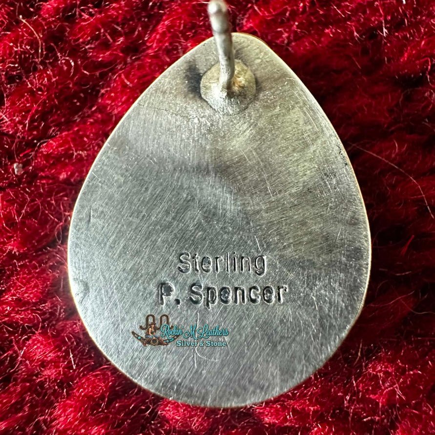 Sterling Silver and High Grade Kingman Cluster Earrings by P. Spencer - Native American Jewelry Pearlene Spencer