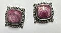 Sterling Silver and Purple Spiny Oyster Stud Earrings - Native American Jewelry Rockin' M Leathers