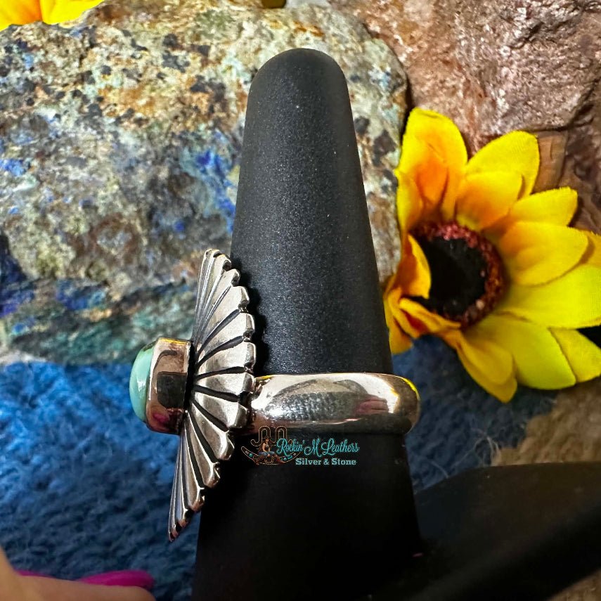 Sterling Silver and Sonoran Gold Concho Ring by Victor Coriz - Native American Jewelry Victor Coriz