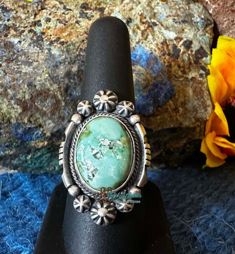 Sterling Silver and Sonoran Gold Ring by Daniel Benally/Running Bear - Native American Jewelry Daniel Benally/Running Bear