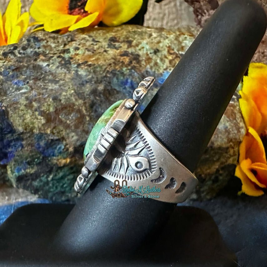 Sterling Silver and Sonoran Gold Ring by Daniel Benally/Running Bear - Native American Jewelry Daniel Benally/Running Bear