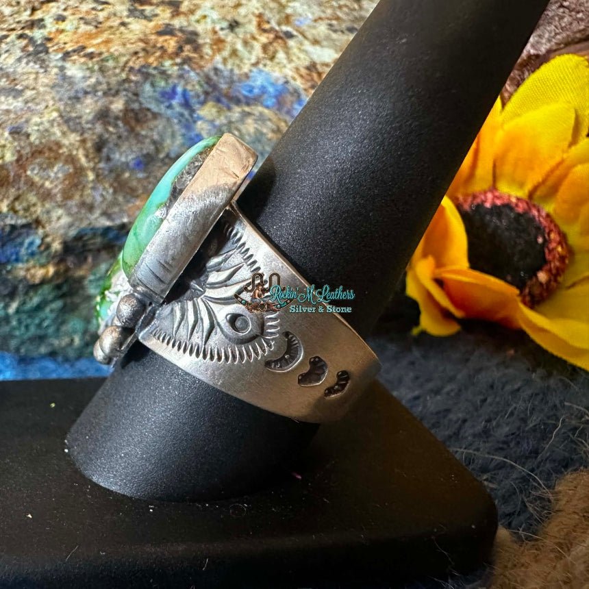 Sterling Silver and Sonoran Gold Ring by Samuel Yellowhair - Native American Jewelry Sam Yellowhair