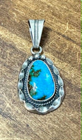 Sterling Silver and Sonoran Gold Small Oval Pendant by SY - Native American Jewelry SY
