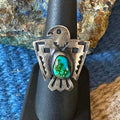 Sterling Silver and Sonoran Gold Thunderbird Ring by Raymond Coriz - Native American Jewelry Raymond Coriz