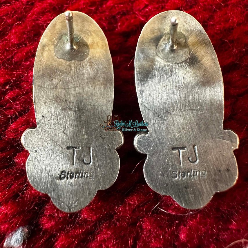 Sterling Silver and Turquoise Earrings by Tommy Jackson - Native American Jewelry Tommy Jackson