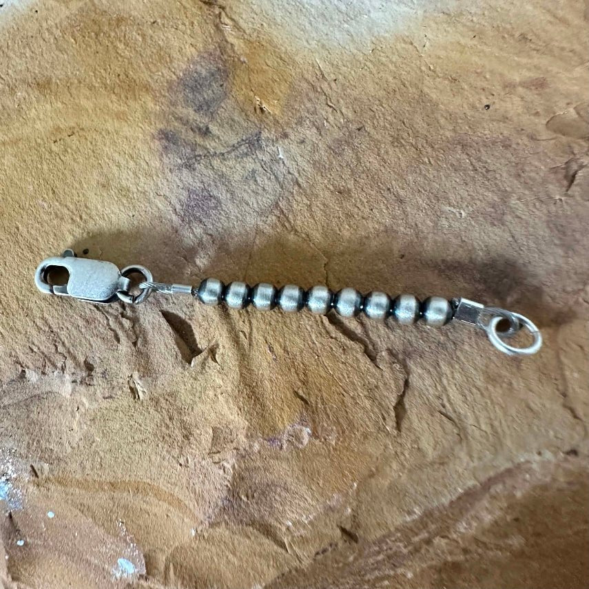 Sterling silver 3mm Oxy Bead 2 Inch Necklace Extender - Native American Jewelry Indigenous Artist