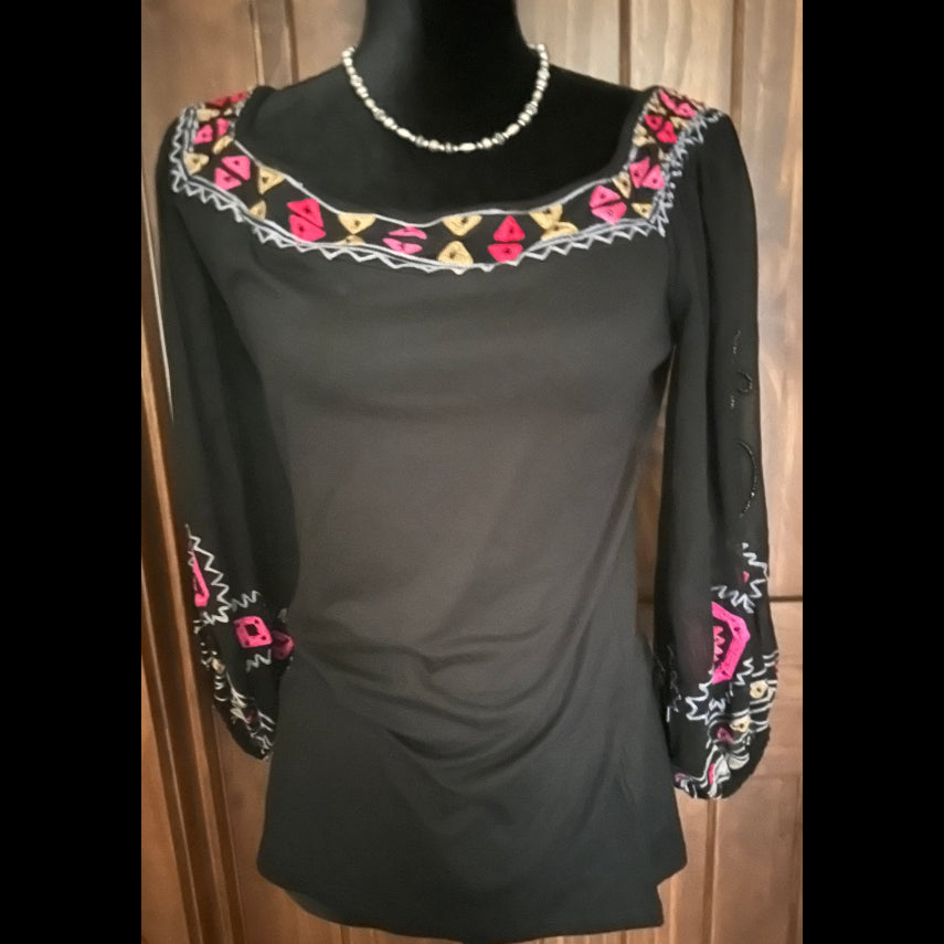 Vintage Collection Embroidered & Beaded Blouse & Pleated Skirt - Apparel Vintage Collection