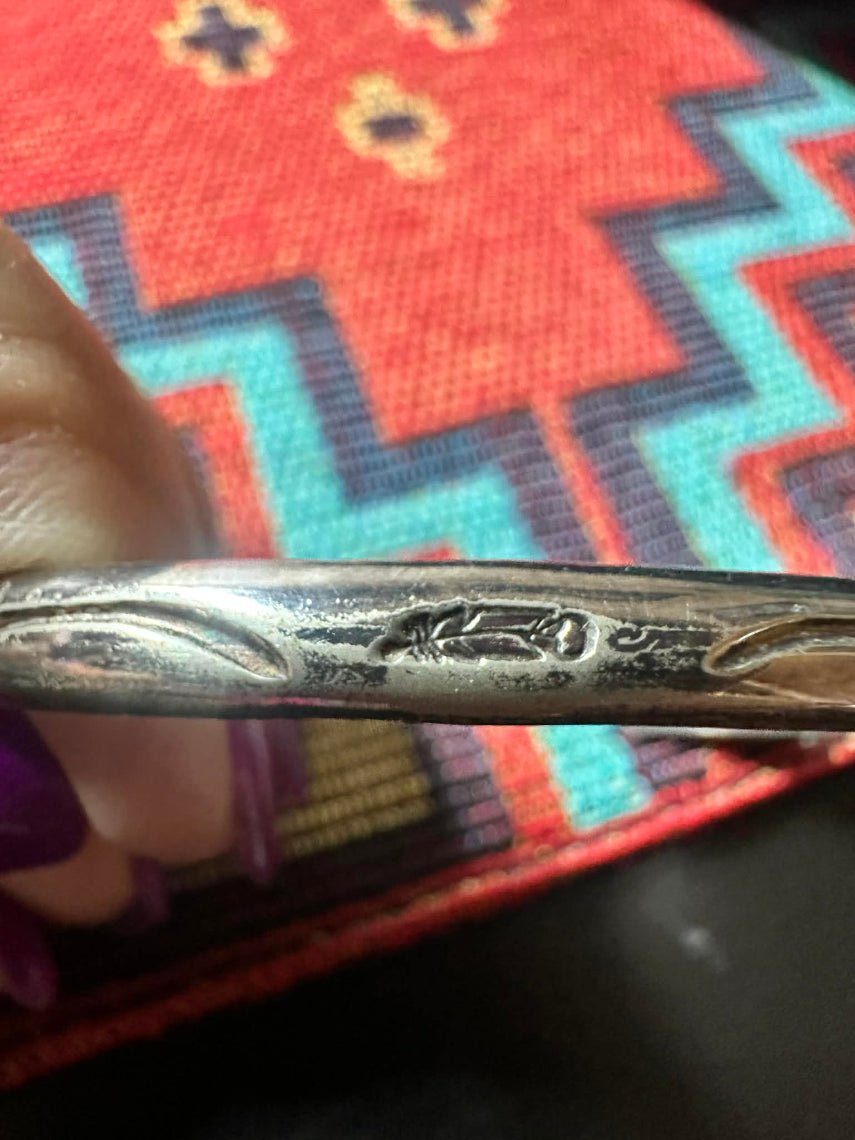 Vintage Navajo Sterling Silver Stacker Buffalo Bracelet - Native American Jewelry Rockin' M Leathers