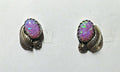 Vintage Sterling Silver and Pink Opal Leaf & Star Stud Earrings